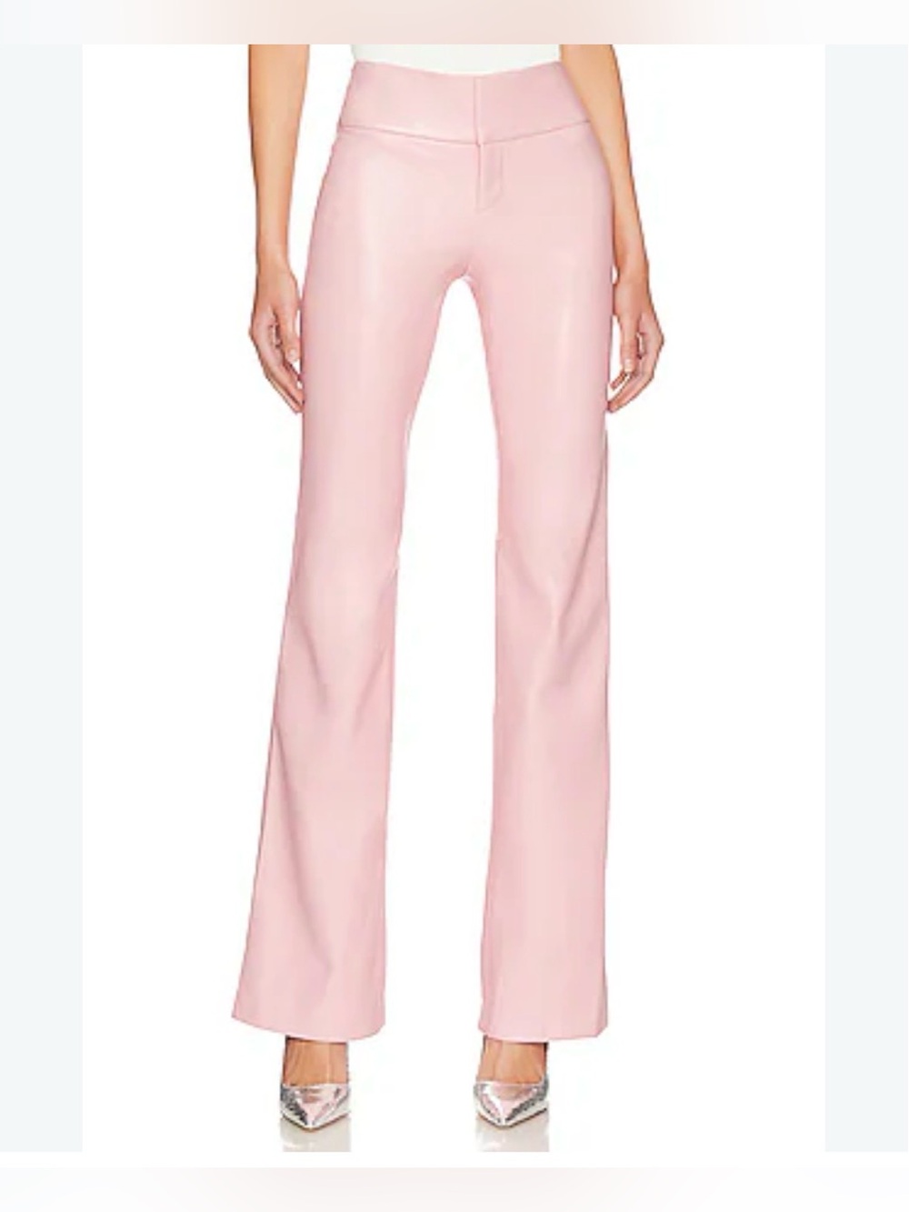 Alice + Olivia - Olivia Bootcut Pant in Petal Pink size 6 polyurethane vegan